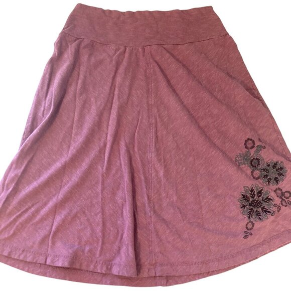 Aventura Dresses & Skirts - Aventura Womens Skirt Pink Casual Organic Cotton Size Small Floral Embroidery